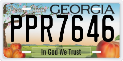 GA license plate PPR7646