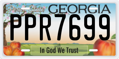 GA license plate PPR7699