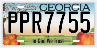 GA license plate PPR7755