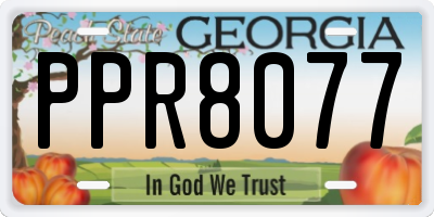 GA license plate PPR8077