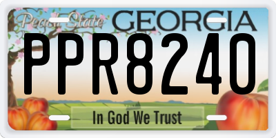 GA license plate PPR8240