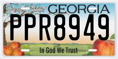 GA license plate PPR8949