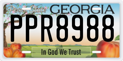 GA license plate PPR8988