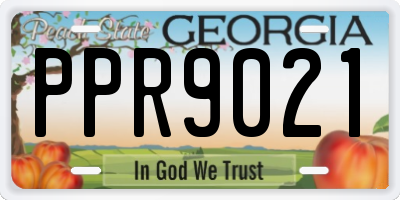 GA license plate PPR9021