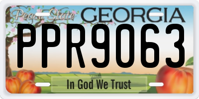 GA license plate PPR9063