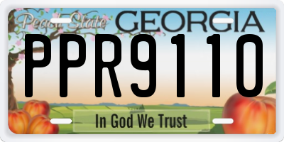GA license plate PPR9110