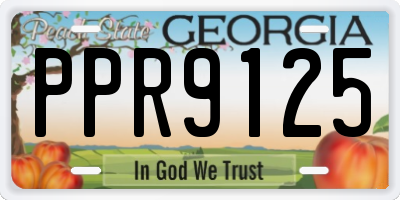 GA license plate PPR9125