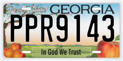GA license plate PPR9143