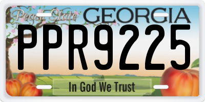 GA license plate PPR9225