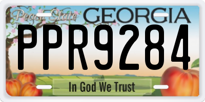 GA license plate PPR9284