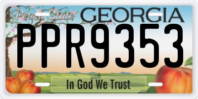 GA license plate PPR9353