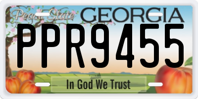 GA license plate PPR9455