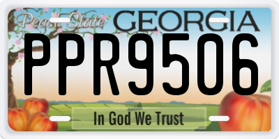 GA license plate PPR9506