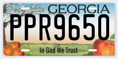 GA license plate PPR9650