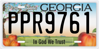 GA license plate PPR9761