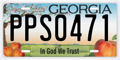 GA license plate PPS0471