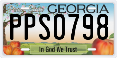 GA license plate PPS0798