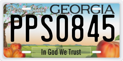 GA license plate PPS0845