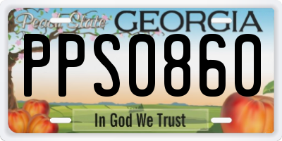 GA license plate PPS0860