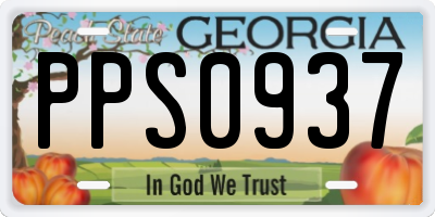 GA license plate PPS0937
