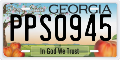 GA license plate PPS0945
