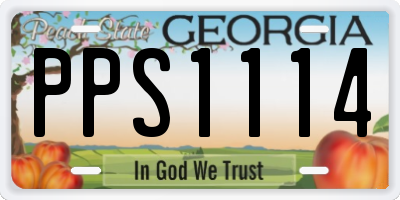 GA license plate PPS1114