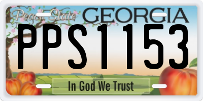 GA license plate PPS1153