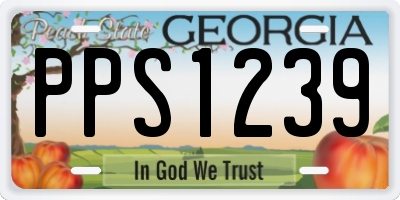 GA license plate PPS1239