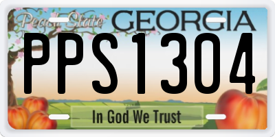 GA license plate PPS1304