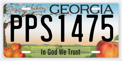 GA license plate PPS1475