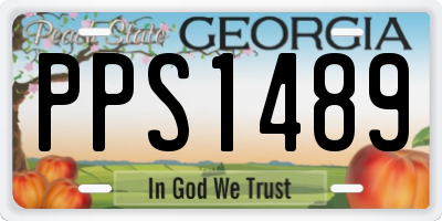 GA license plate PPS1489