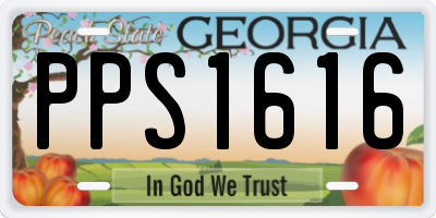 GA license plate PPS1616
