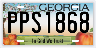 GA license plate PPS1868