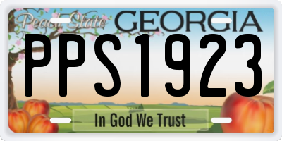 GA license plate PPS1923