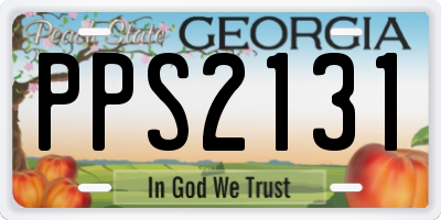 GA license plate PPS2131