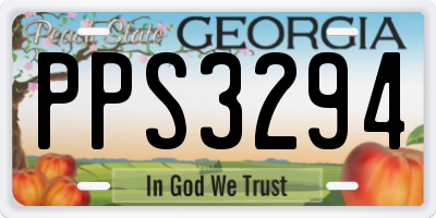GA license plate PPS3294