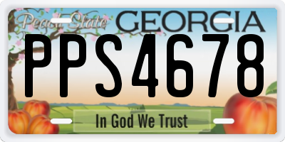 GA license plate PPS4678