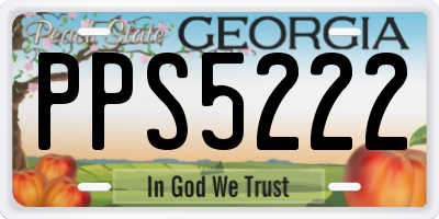 GA license plate PPS5222