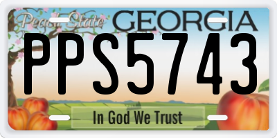 GA license plate PPS5743