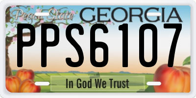 GA license plate PPS6107