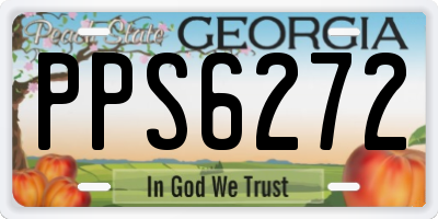 GA license plate PPS6272