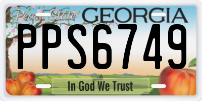GA license plate PPS6749