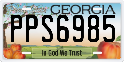 GA license plate PPS6985