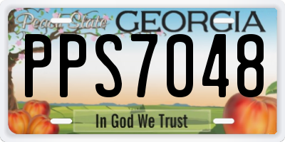 GA license plate PPS7048