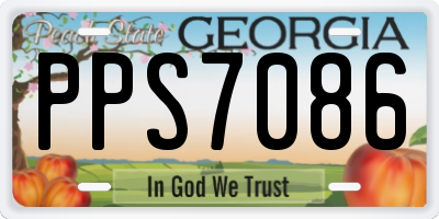 GA license plate PPS7086