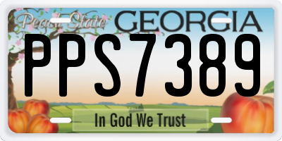 GA license plate PPS7389