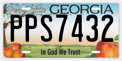 GA license plate PPS7432