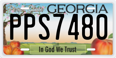 GA license plate PPS7480