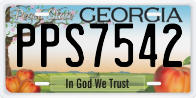 GA license plate PPS7542