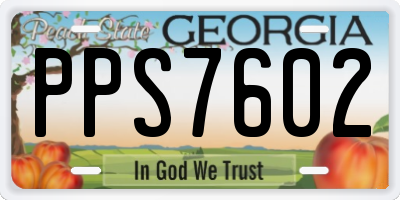 GA license plate PPS7602
